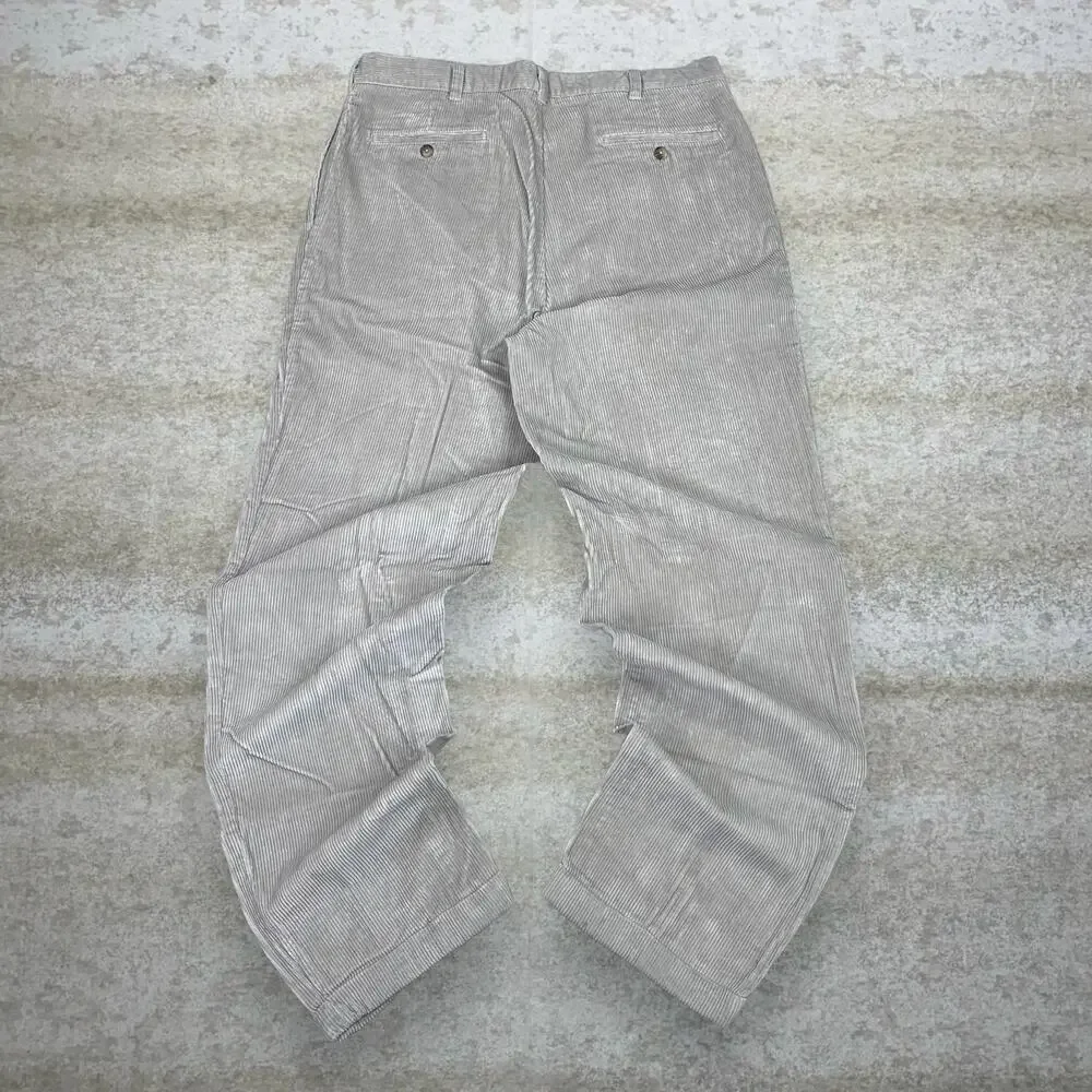 Vintage 90s Croft & Barrow Corduroy Pants 36x34 Baggy Light Tan Pleated Front